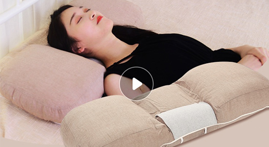 多功能加长元宝型颈椎枕头 四区独立可调高