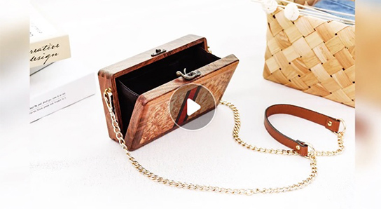 原创设计手作木包 复古时尚单肩斜跨包